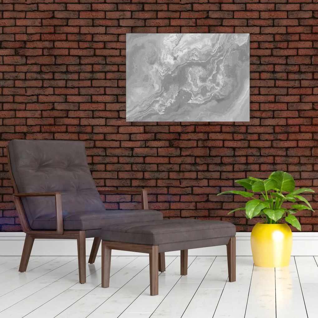 Obraz na szkle - Marmur w czerni i bieli (70x50 cm)