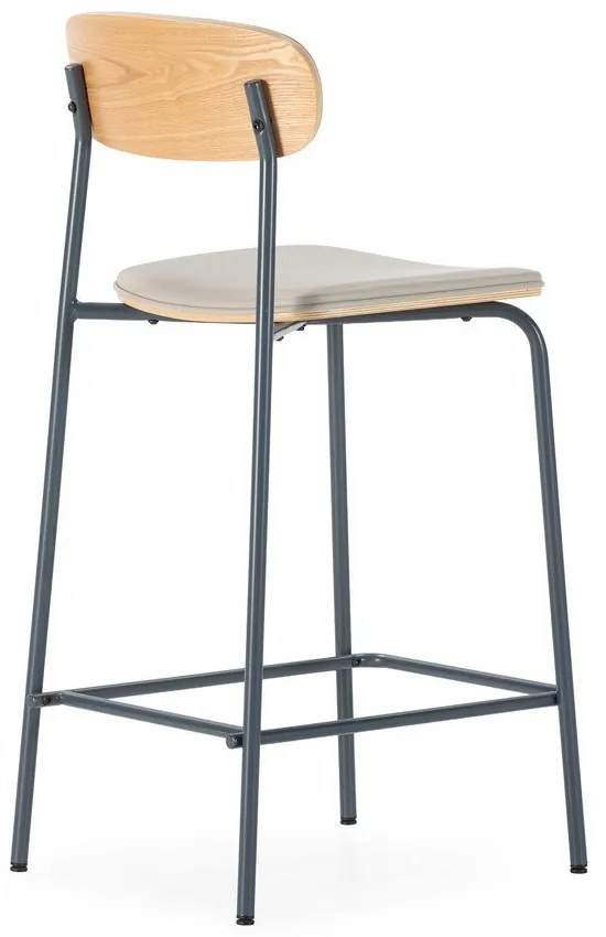 Beżowe tapicerowane hokery zestaw 2 szt. (wysokość siedziska 65,5 cm) Saula – Marckeric