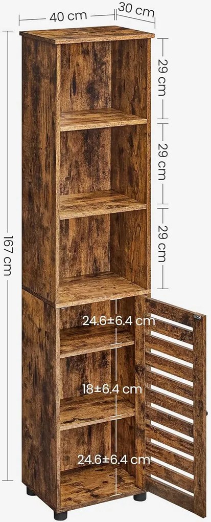 Industrialny słupek łazienkowy rustykalny brąz N7-W85