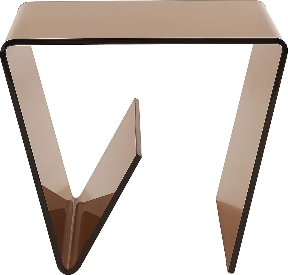 Stolik kawowy z giętego hartowanego szkła - Brązowy - ZENIA