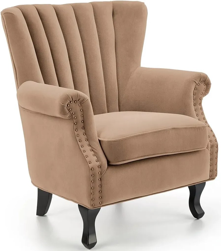 Beżowy nowoczesny fotel wypoczynkowy E5-N34