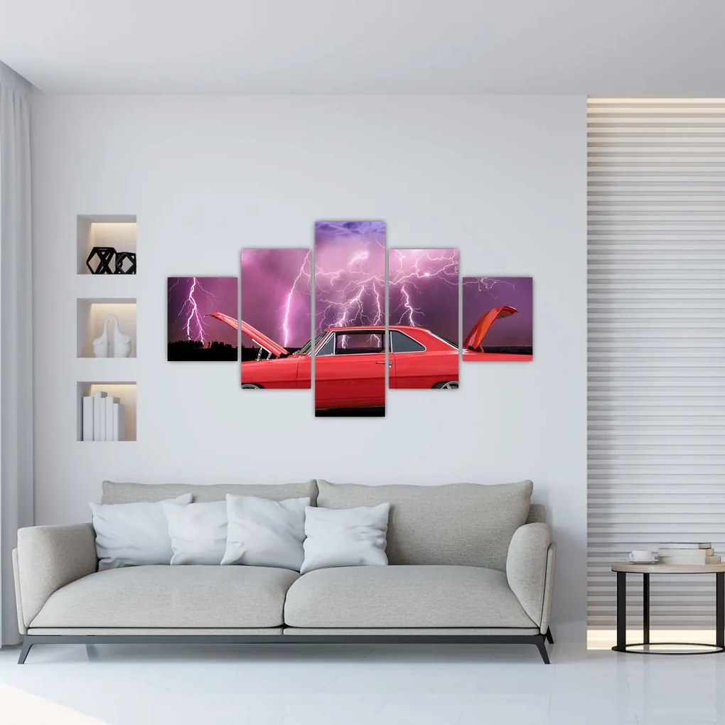 Obraz czerwonego auta (125x70 cm)