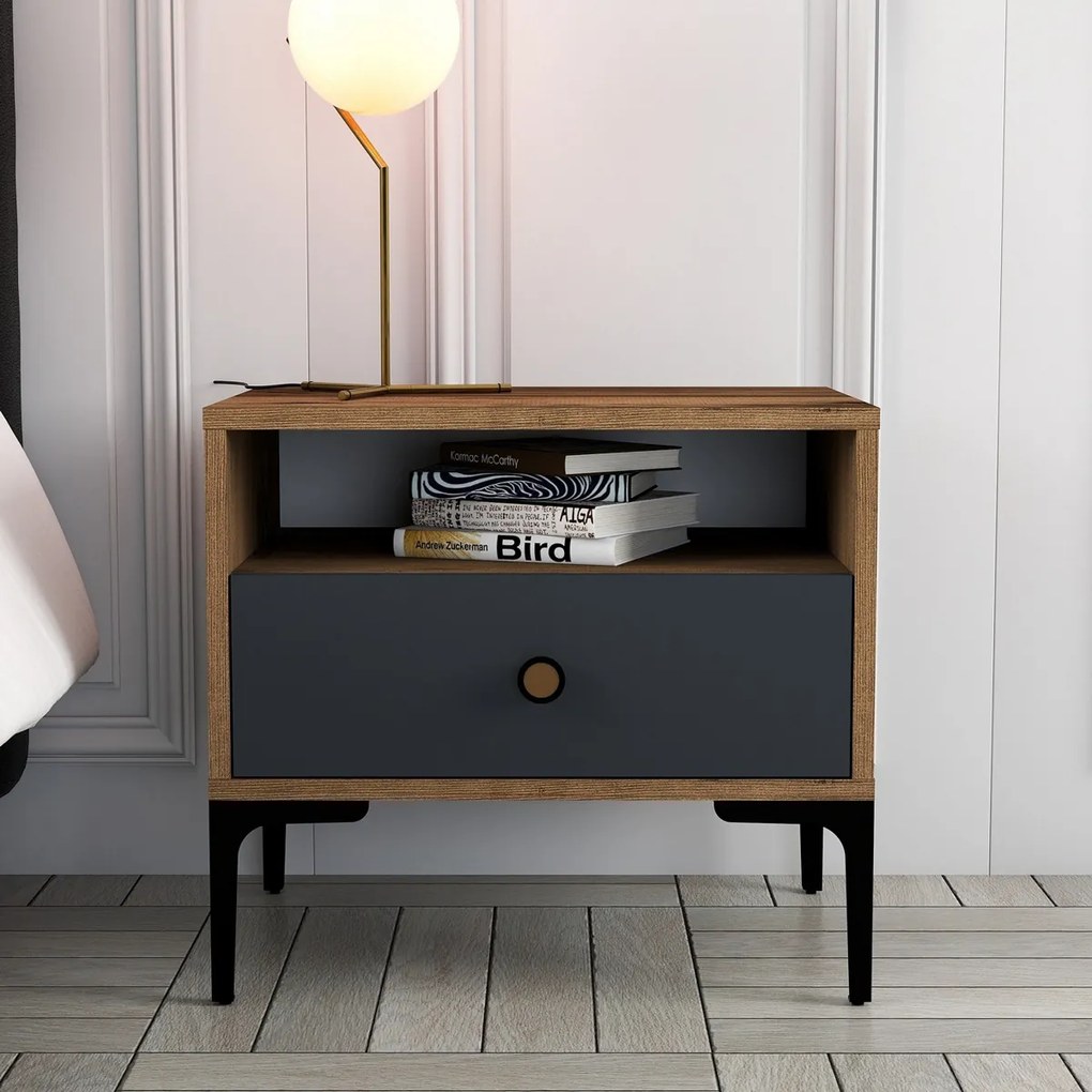 Szafka nocna Lisbon Walnut Anthracite