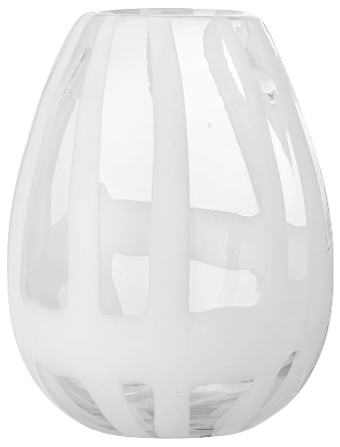 Biały szklany ręcznie wykonany wazon (wysokość 18 cm) Cosmin – Bloomingville