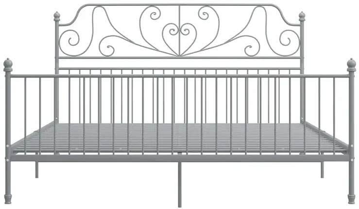 Szare metalowe łóżko dwuosobowe 160x200 cm - Hadson