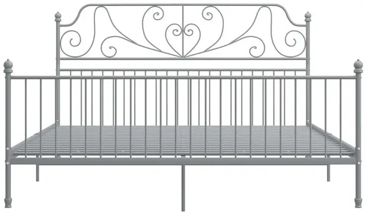 Szare metalowe łóżko dwuosobowe 160x200 cm - Retilo