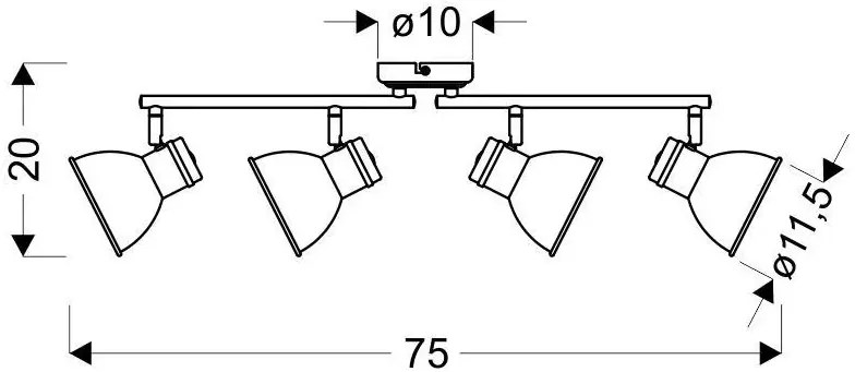 Czteropunktowa lampa sufitowa - M113-Lorder