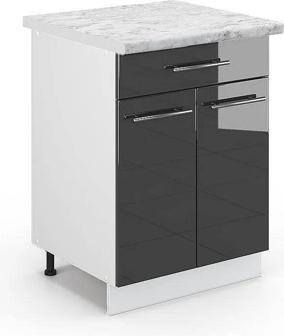 Szafka dolna do kuchni antracyt wysoki połysk 60x60x82 fame-line