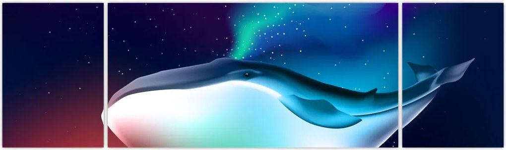 Obraz - Wieloryb w kosmosie (170x50 cm)