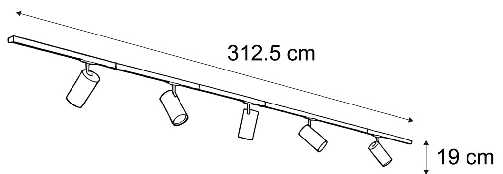 Nowoczesny system oświetlenia szynowego z 5 reflektorami, biały, 1-fazowy - Iconic Mark Nowoczesny Oswietlenie wewnetrzne