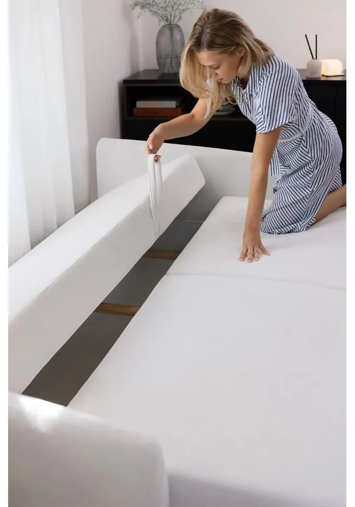 Szara sztruksowa rozkładana/ze schowkiem sofa 215 cm Bjork – Bonami Selection