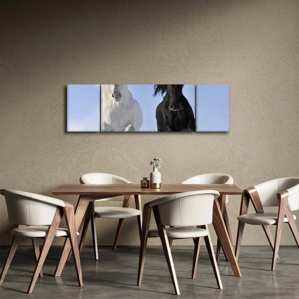Obraz - Konie zimą (170x50 cm)
