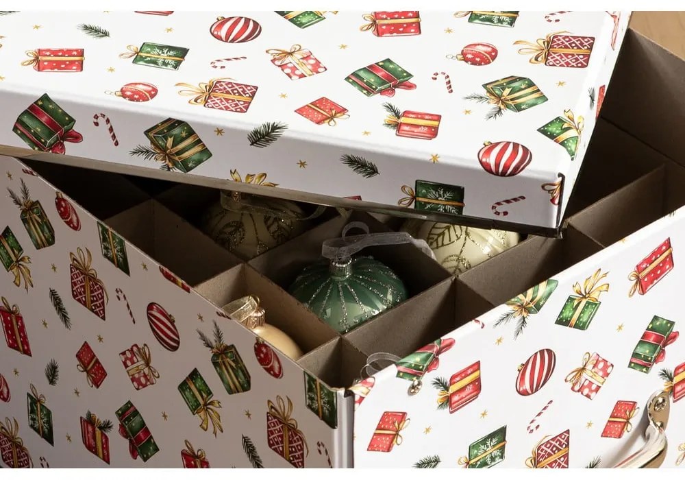 Kartonowy pojemnik dekoracyjny z pokrywką 37x50x15 cm Engla Christmas Storage – Bigso