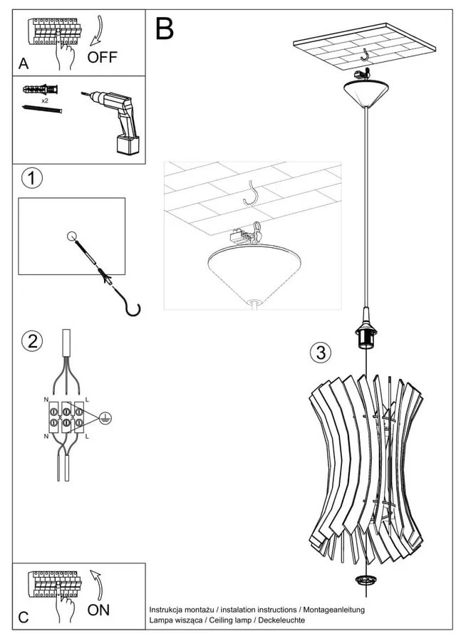 Lampa wisząca z drewnianym kloszem ø 30 cm Menges – Nice Lamps