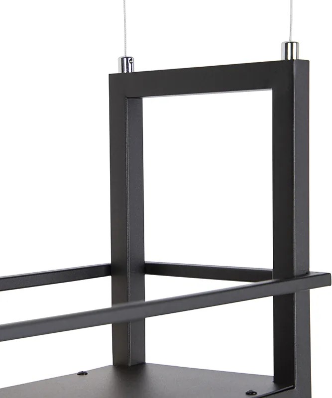 Lampa wisząca czarna z półką 4-światła - Cage Rack