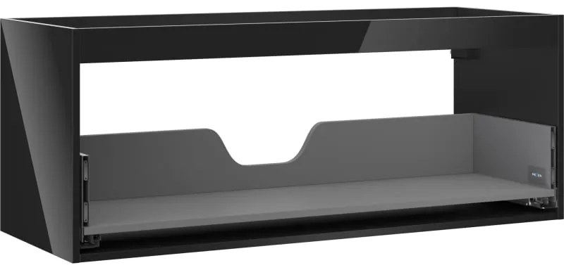 Mexen Box-A korpus szafki podumywalkowej 120 cm, 1 szuflada, czarny połysk - 91AX0-1200-470-1-70