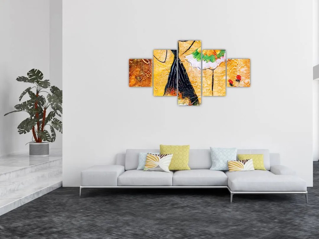 Obraz - Tańczące baletnice, obraz olejny (125x70 cm)