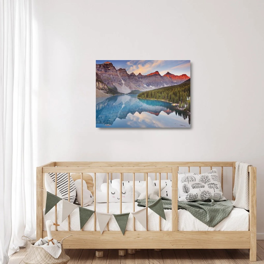 Obraz na szkle - Górski krajobraz Kanady (70x50 cm)