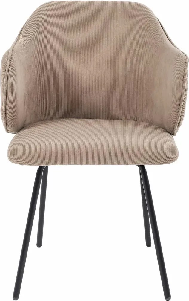 Beżowe sztruksowe krzesło metalowe tapicerowane H9-B40