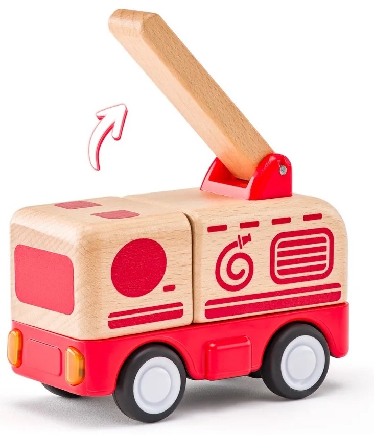 Woody Car strażak z dźwiękami i światłem, kołozamachowe