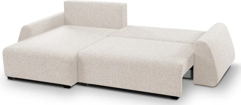 Narożnik ALMI Lewostronny z funkcją spania, wolnostojący tkanina EXCITE ME 02 Beżowy