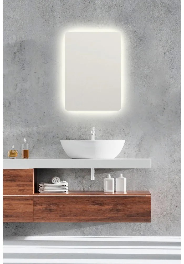 Lustro ścienne z oświetleniem 50x70 cm Luna – Mirrors and More