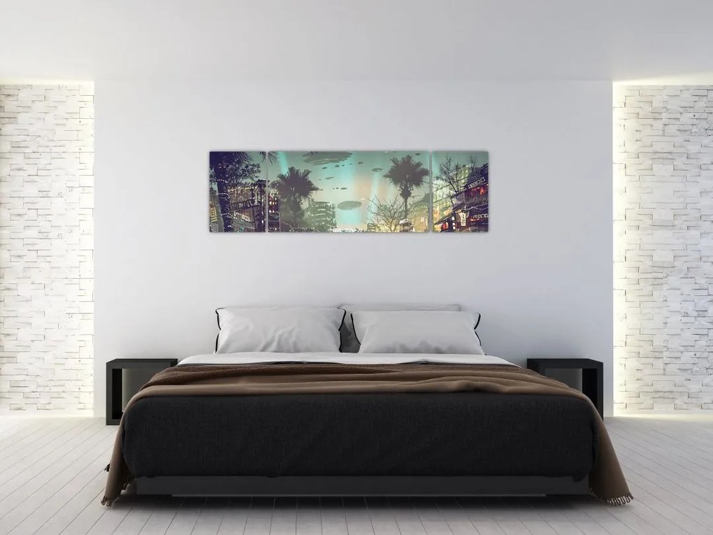 Obraz - miasto w przyszłości (170x50 cm)
