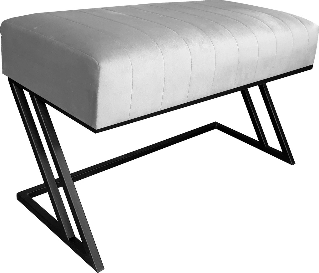 Ławka ZETA tkanina Welur loft ławka metal : Kolor Stelaża - Czarny , Kolor tkaniny - VELVET - MG39, Typ tkaniny - Velvet