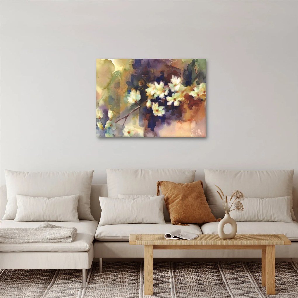 Obraz - Białe magnolie, malarstwo (70x50 cm)