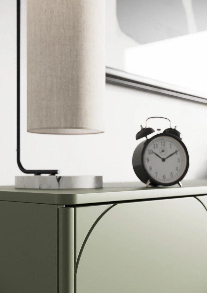 Szafka RTV Sonatia 200 cm czterodrzwiowa na metalowych nogach - oliwka