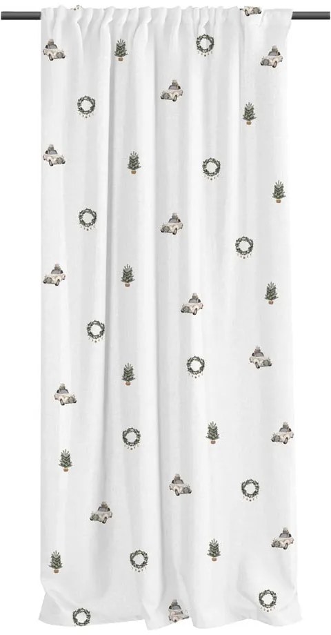 Biała zasłona z satyny bawełnianej 110x250 cm Festive Car – Butter Kings