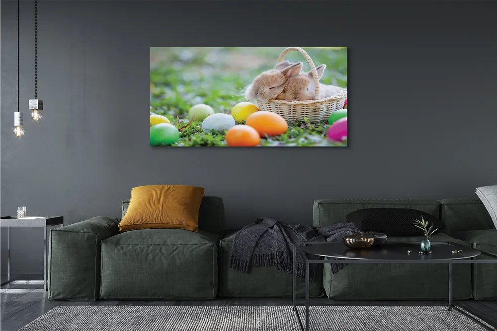 Zdjęcie na płótnie Zające i Jajka Wielkanocne
