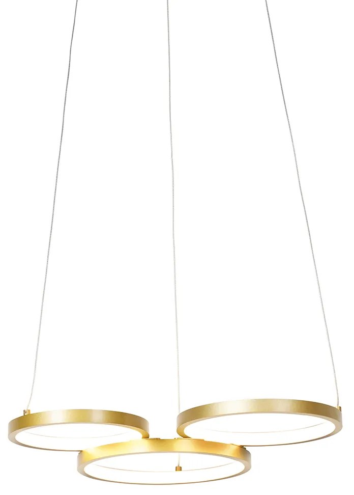 Złota lampa wisząca z diodą LED 3-stopniowy ściemniacz 3-światła - Rondas Nowoczesny Oswietlenie wewnetrzne