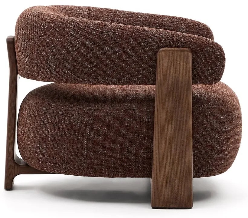 Brązowy fotel z tkaniny szenilowej Granite – Kave Home