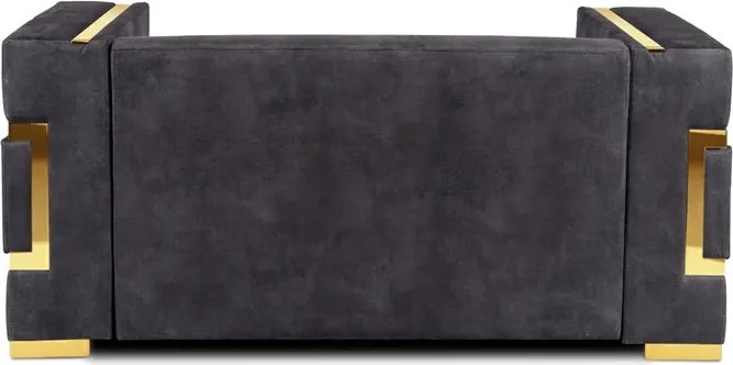 Sofa PALLAZO 2S Dwuosobowa Czarno/Złota Welurowa Nowoczesna Glamour
