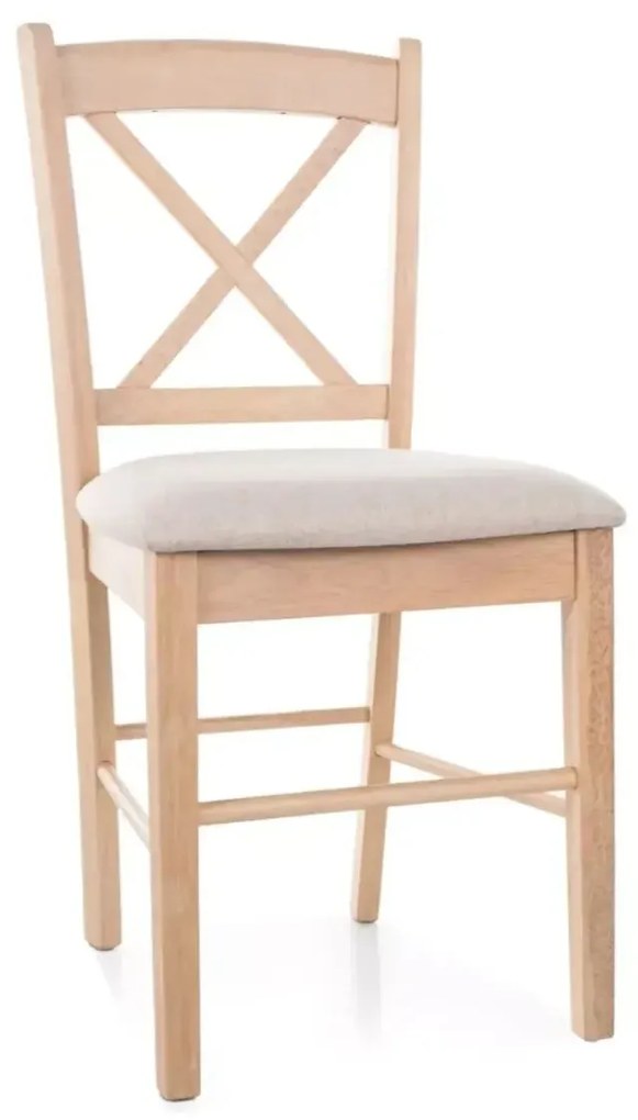 Krzesło drewniane CD-56 z poduszką naturalny dąb / beżowy SIGNAL