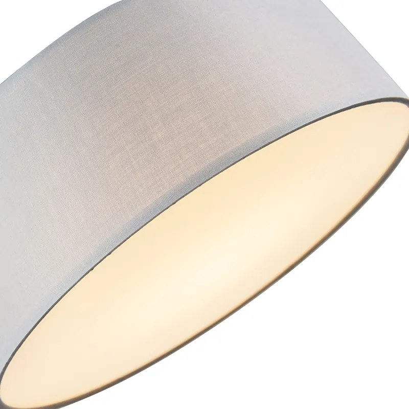 Lampa sufitowa szara 40 cm z LED - Drum LED Nowoczesny Oswietlenie wewnetrzne