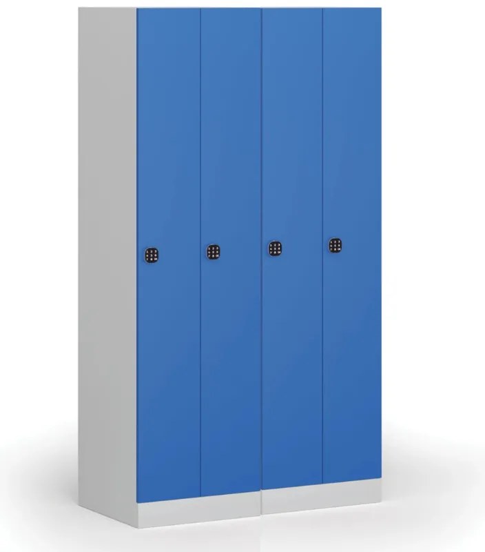 Szafka ubraniowa S1 wąska, 2-drzwiowa, 1850 x 500 x 500 mm, zamek kodowy, drzwi zielone