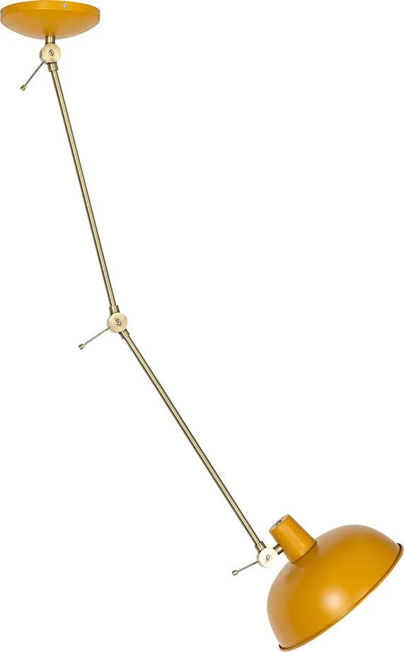 Lampa sufitowa w stylu retro żółta z brązem - Milou
