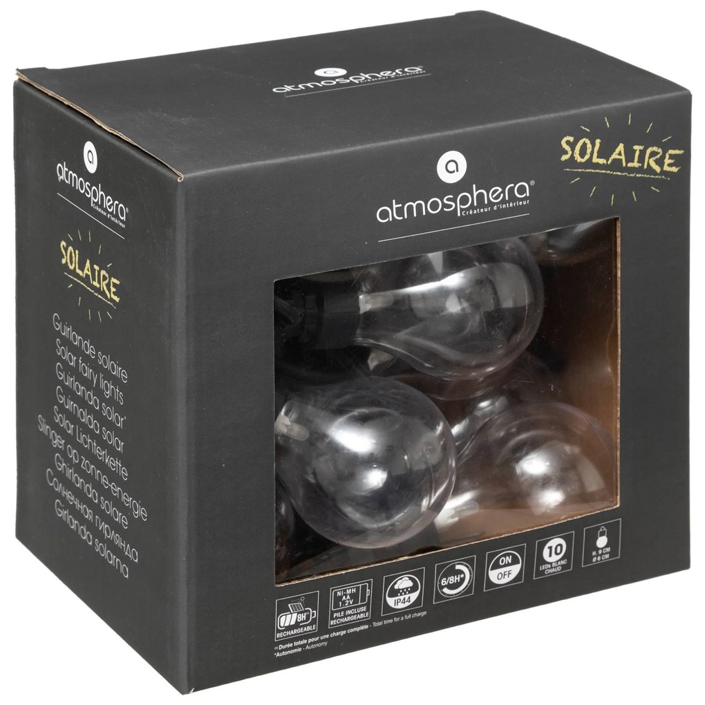 Girlanda solarna, 5 m, 10 żarówek LED