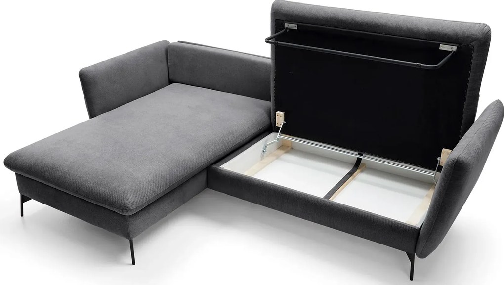 Ciemnoszara kanapa narożna rozkładana N8-C33