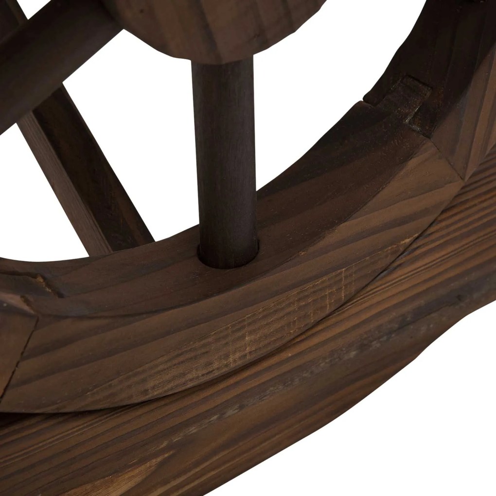 Outsunny Ławka ogrodowa ławeczka mebel ogrodowy ławka rustykalna lite drewno kolor brązowy 105x50x53cm | Aosom PL