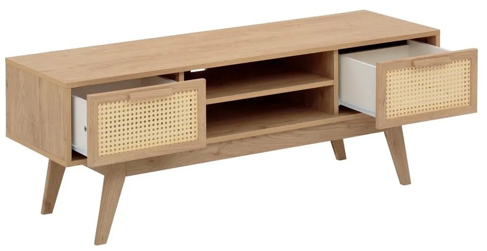 Szafka pod TV w dekorze dębu w naturalnym kolorze 128x47 cm Bridget – Støraa