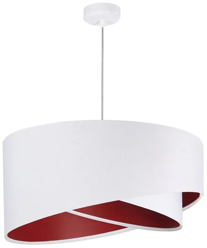 Biało-bordowa asymetryczna lampa wisząca - EX990 B6-N28