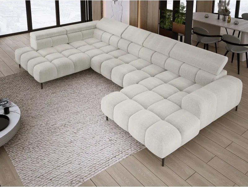 Narożnik PLAZA XL Lewostronny Elektryczna regulacja Tkanina EDEN 01 WERSAL