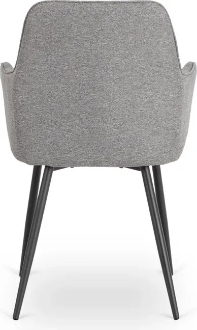 Zestaw Stół Prostokątny Rozkładany HAMPTON 160-240 cm Dąb/Czarny i 4 Krzesła Tapicerowane BRESSO 2 Szare
