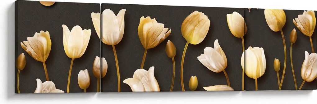 Obraz - Tulipany - abstrakcja (170x50 cm)
