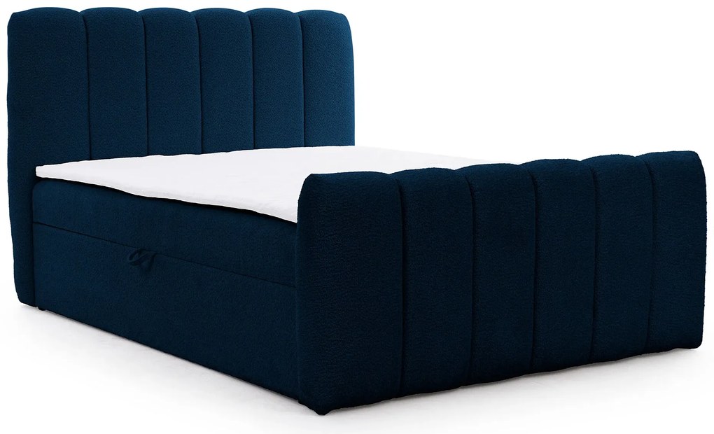 Granatowe nowoczesne łóżko kontynentalne E8-A91