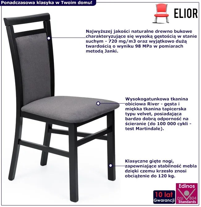 Klasyczne krzesło welurowe czarny + grafit Z8-T50