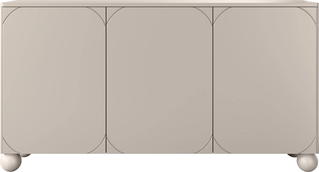 Komoda Sonatia II 150 cm trzydrzwiowa - kaszmir / nogi kule
